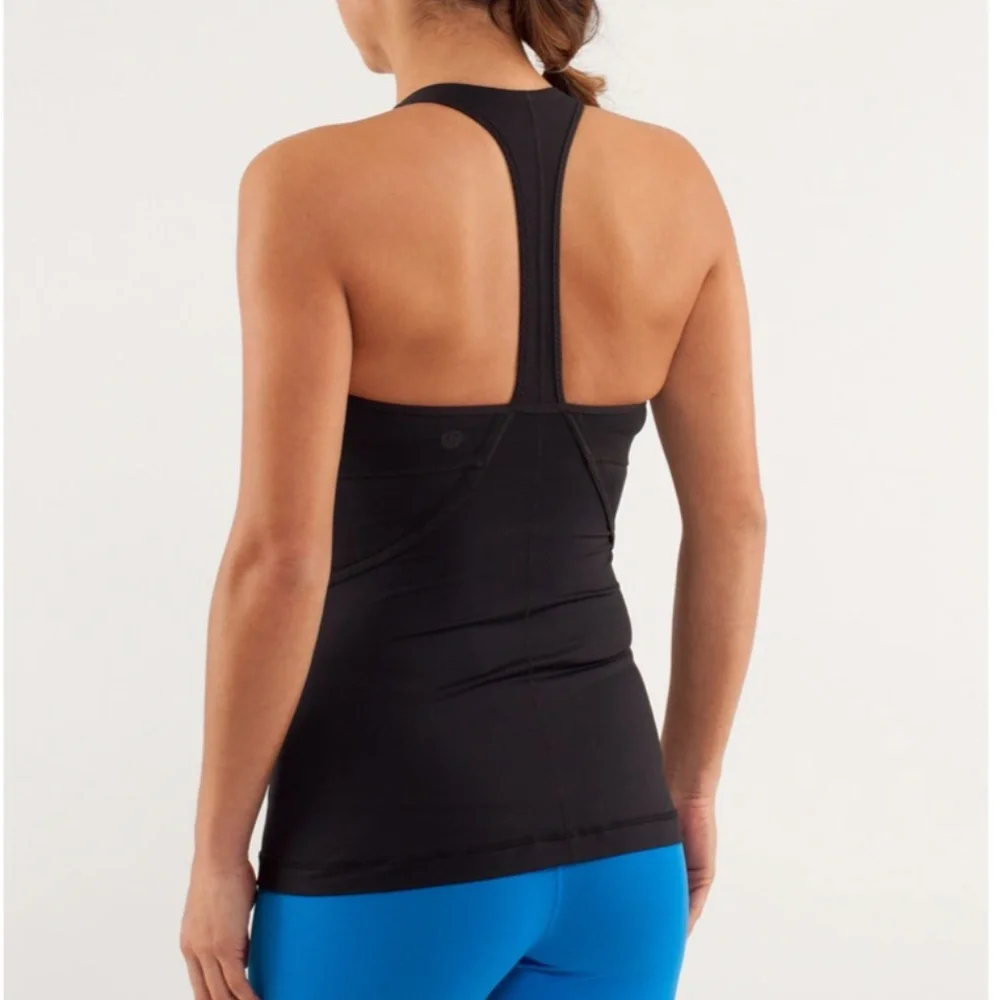 Lululemon Power Up T Back Black Tank Top - Picture 2 of 5
